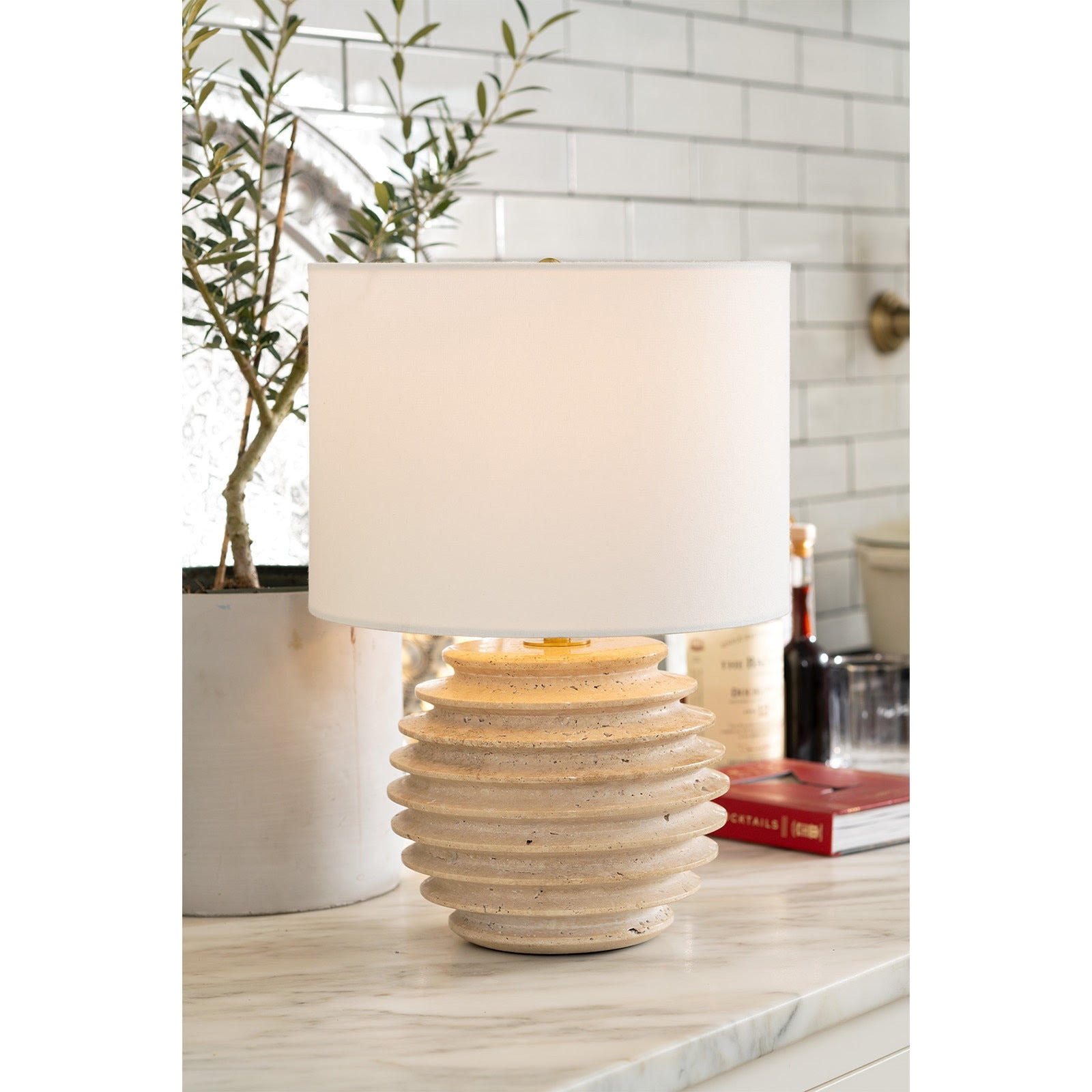 Thea Travertine Mini Lamp