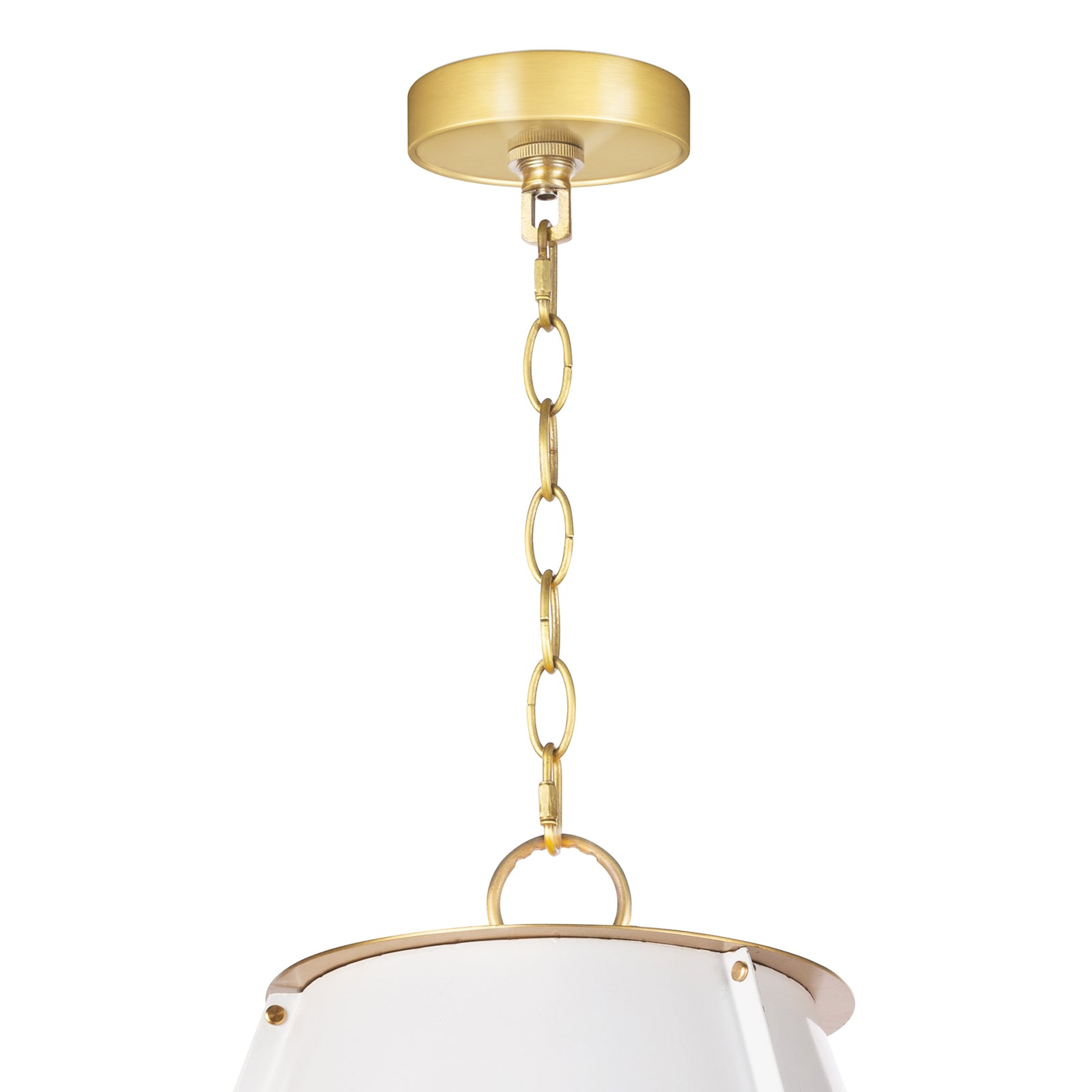 French Maid Chandelier Large (White and Natural Brass)