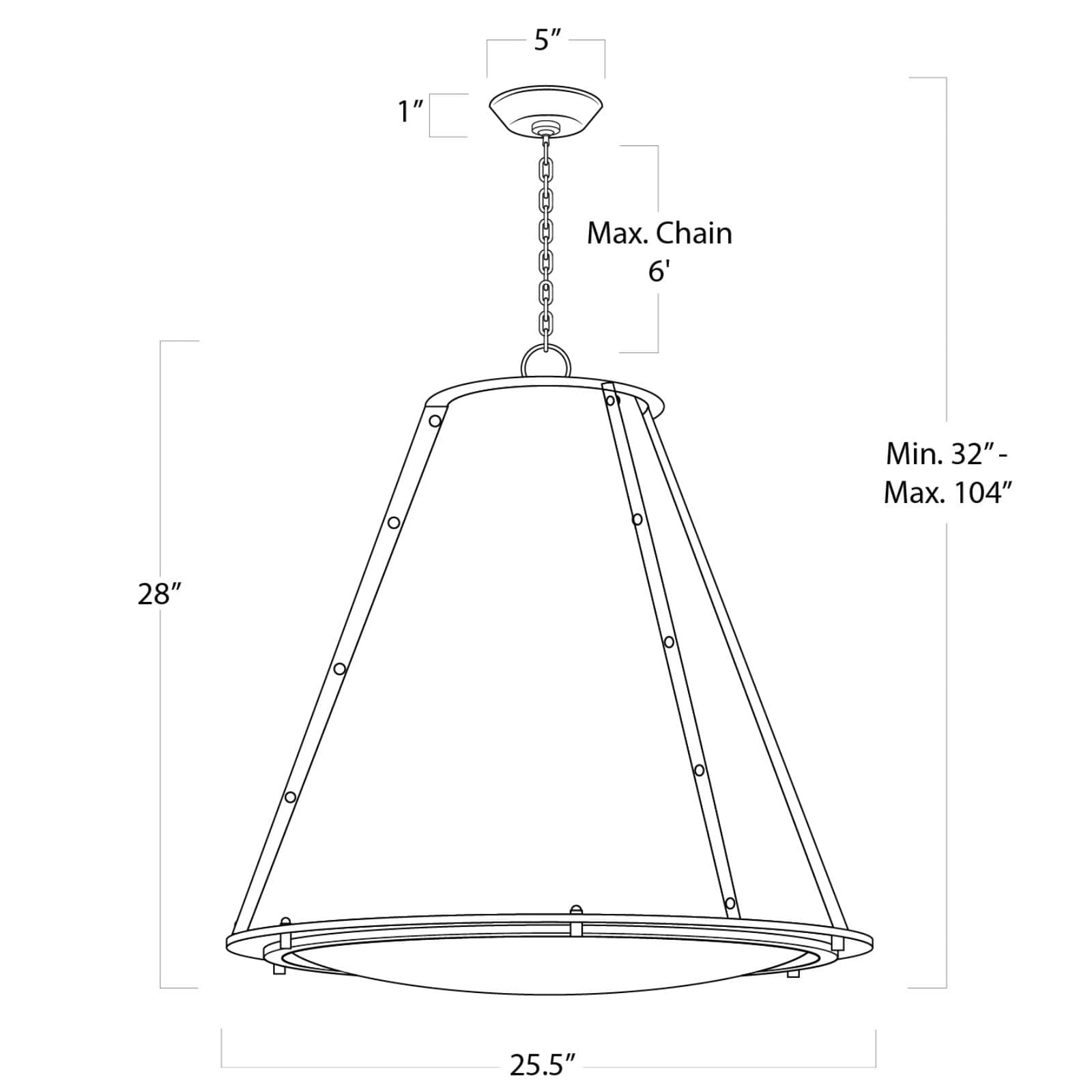 French Maid Chandelier Large (White and Natural Brass)