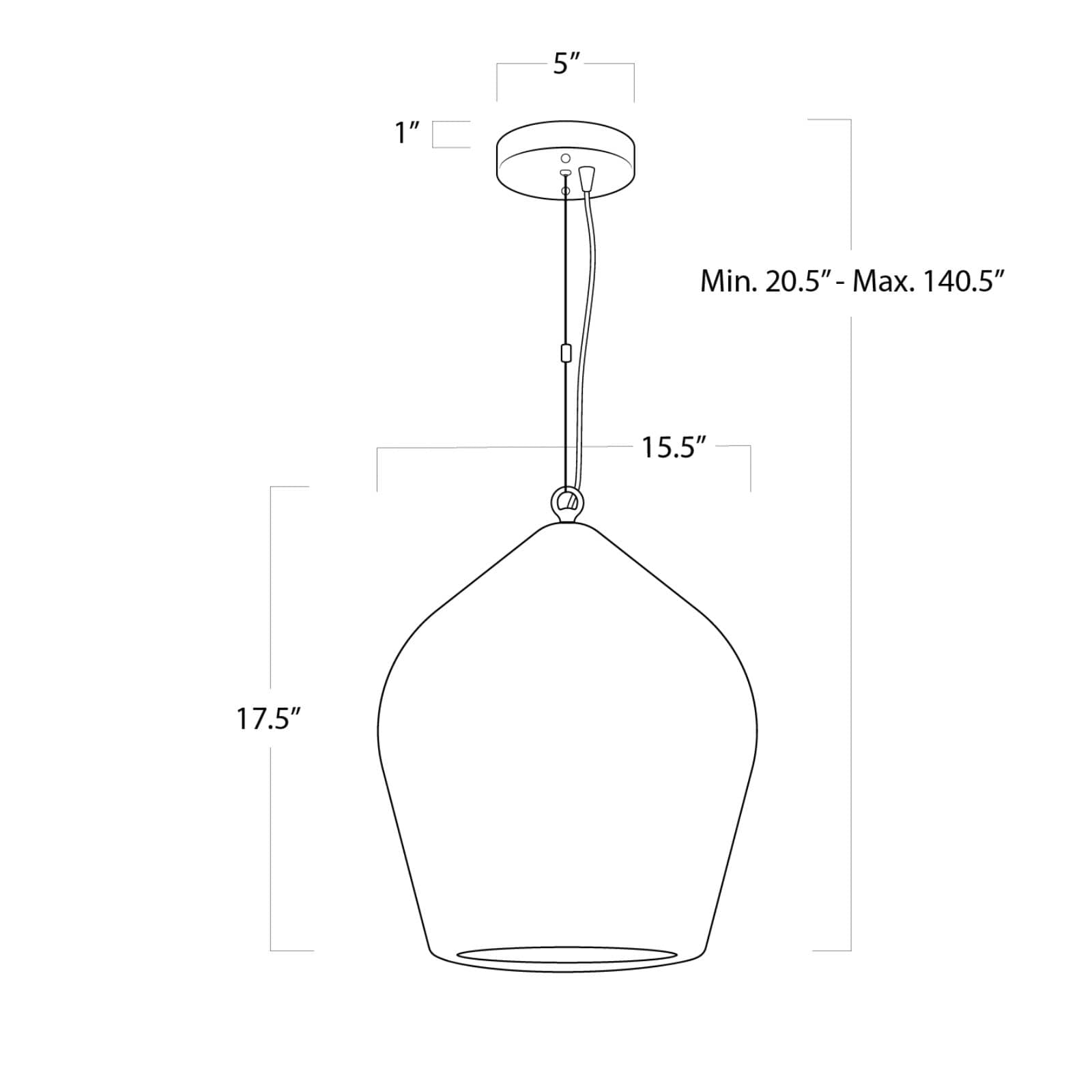 georgian pendant dimenisons