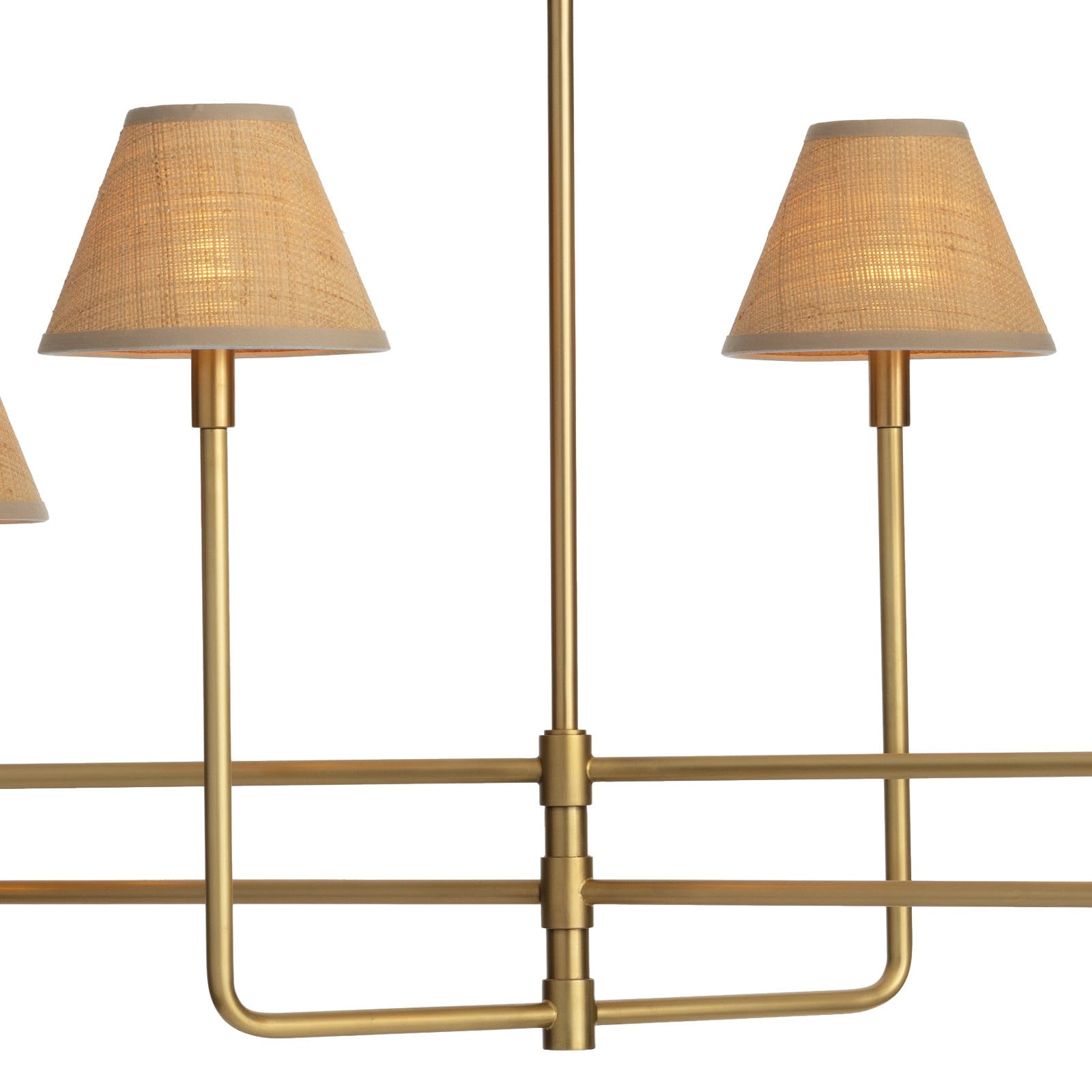 unique pendant lighting, brass and raffia chandelie