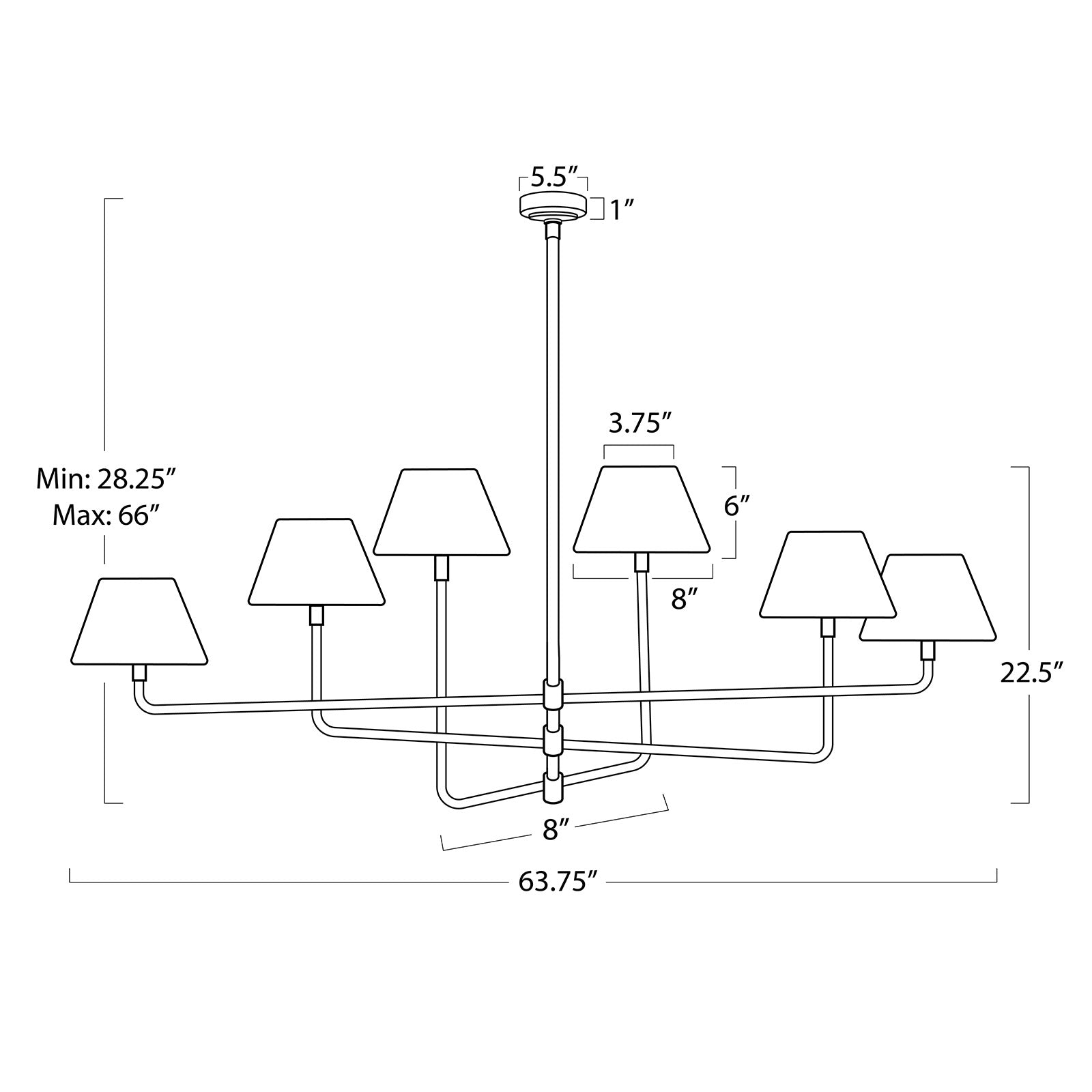 Polly Metal Chandelier (Natural Brass with Rattan Shades)