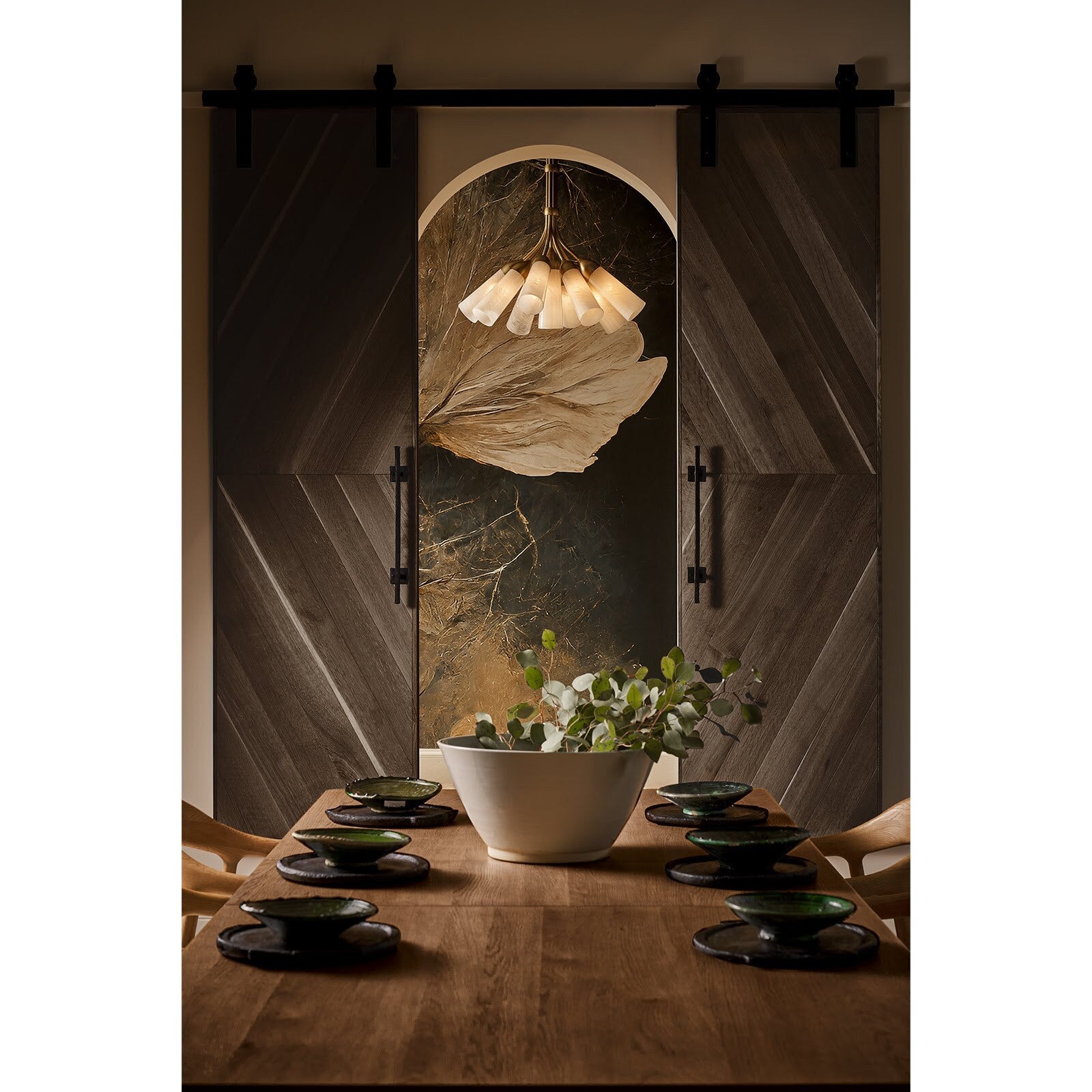 modern lighting, modern pendant, kitchen pendant, moody dining