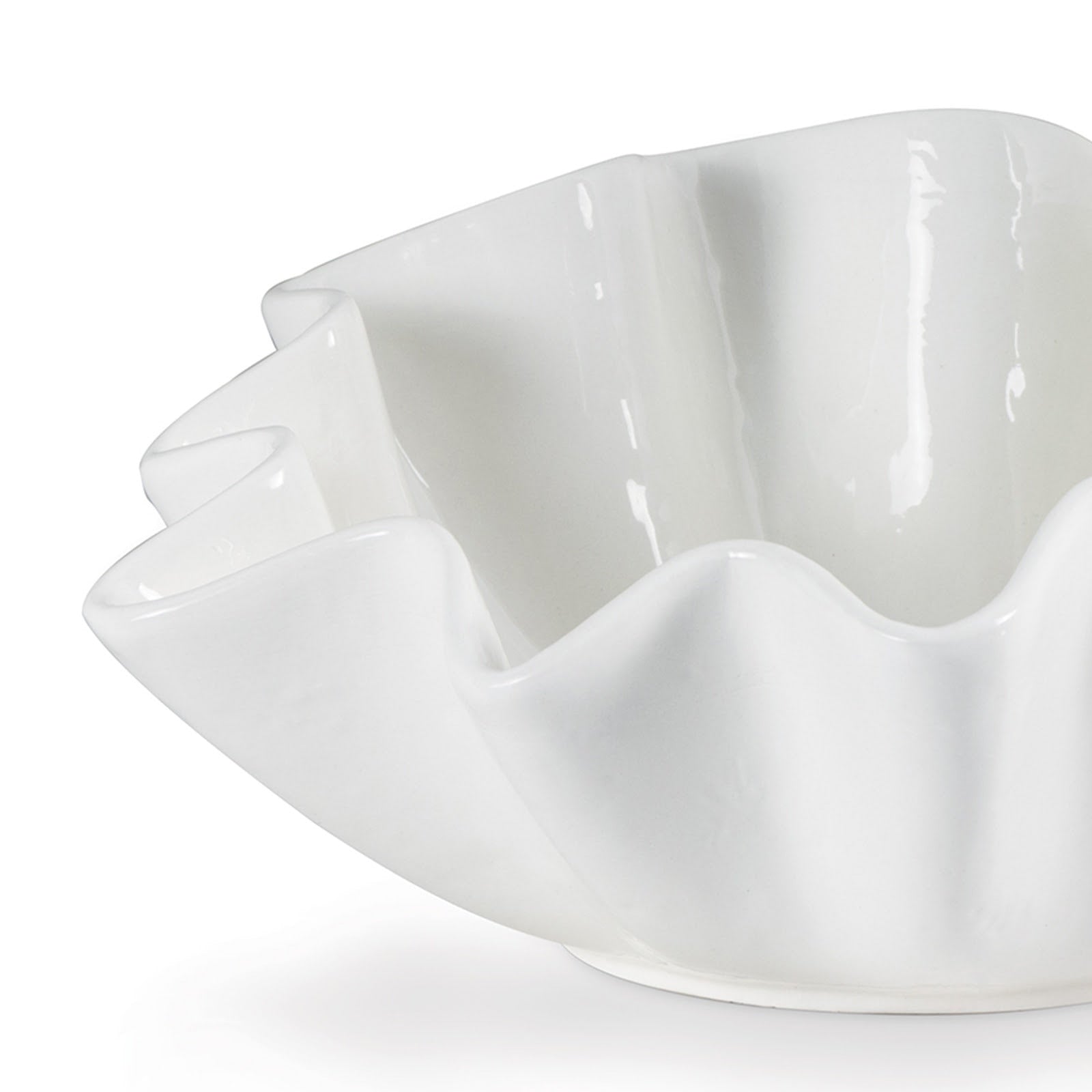 modern ruffle bowl, white ruffle bowl