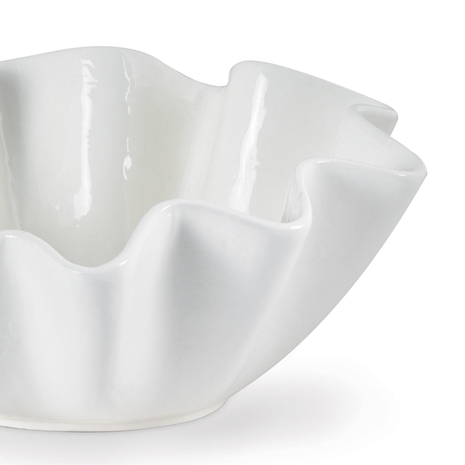 modern ruffle bowl, white ruffle bowl