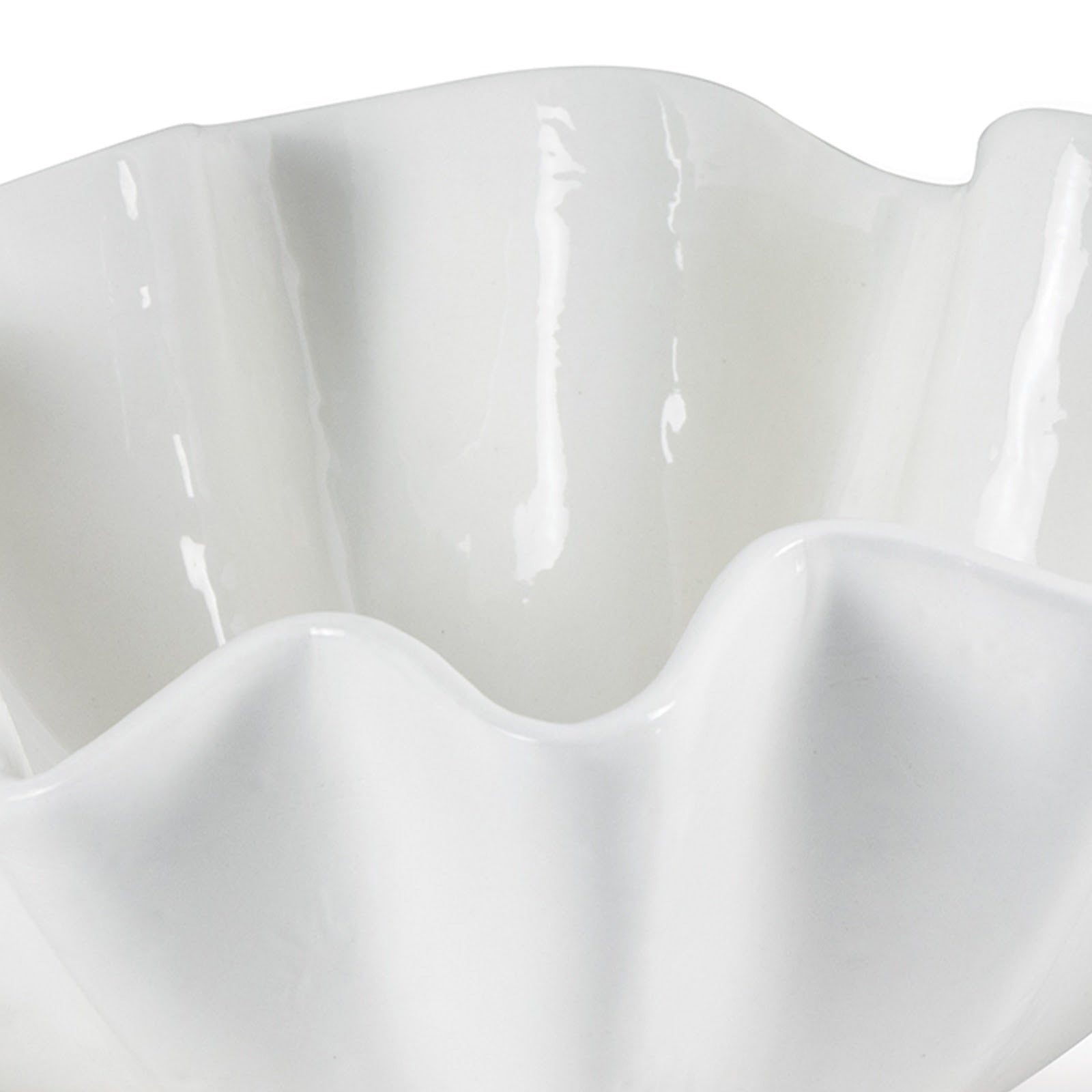 modern ruffle bowl, white ruffle bowl