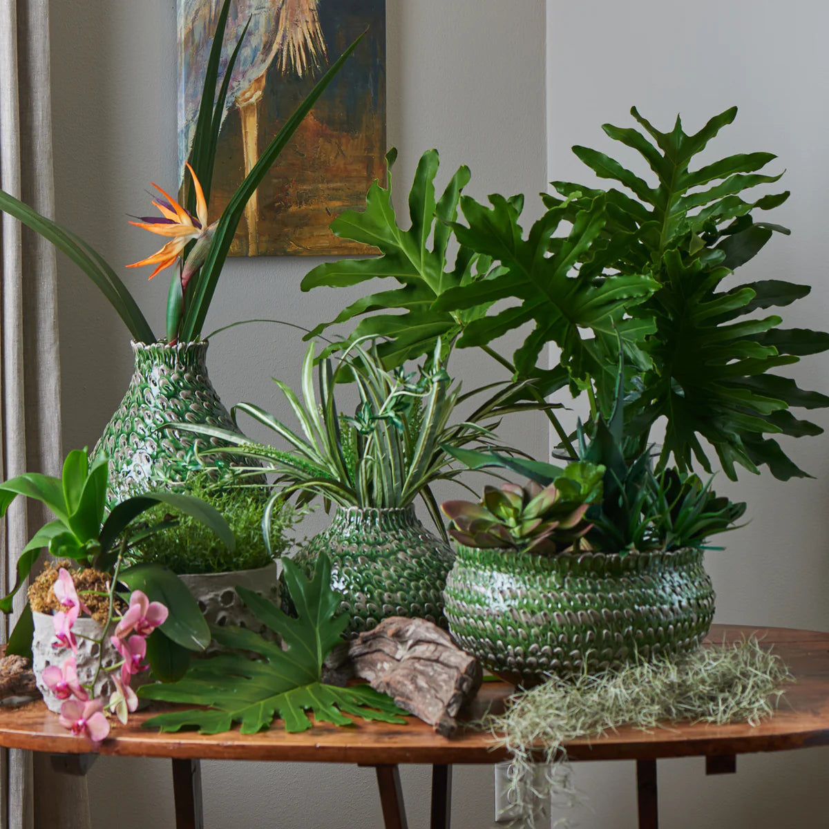 Green/Grey Feathered Bowl