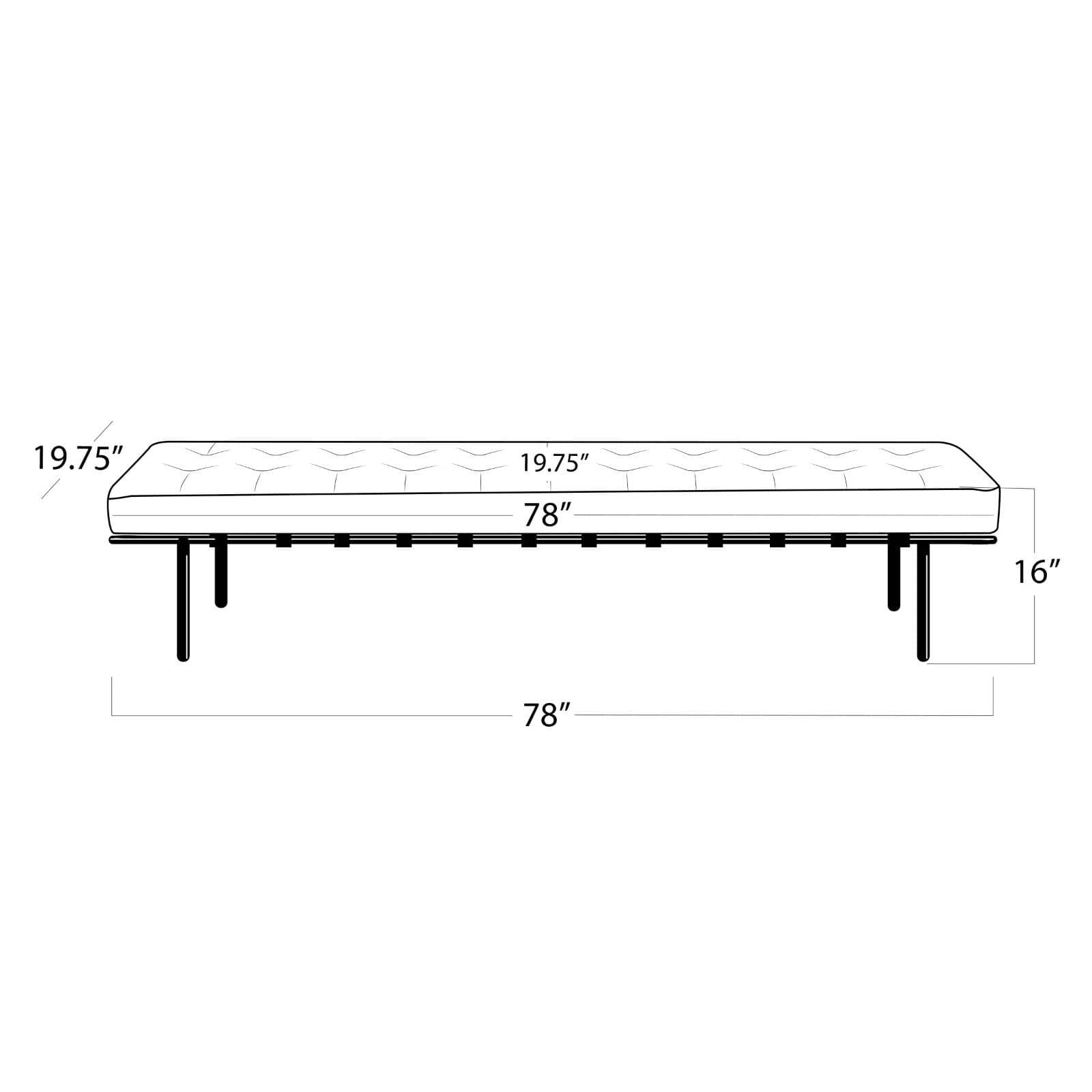 Tufted Gallery Bench