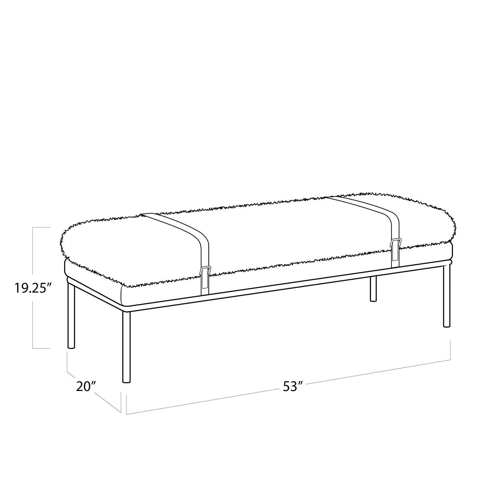 Aspen Leather and Boucle Wool Bench