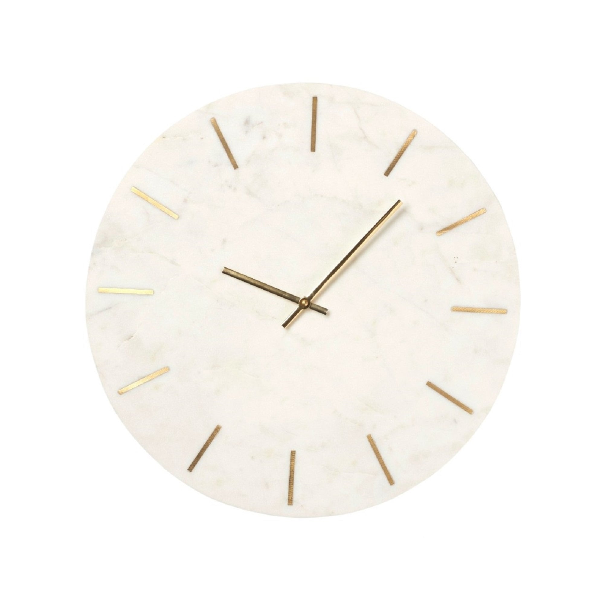 marble clock, marble and brass