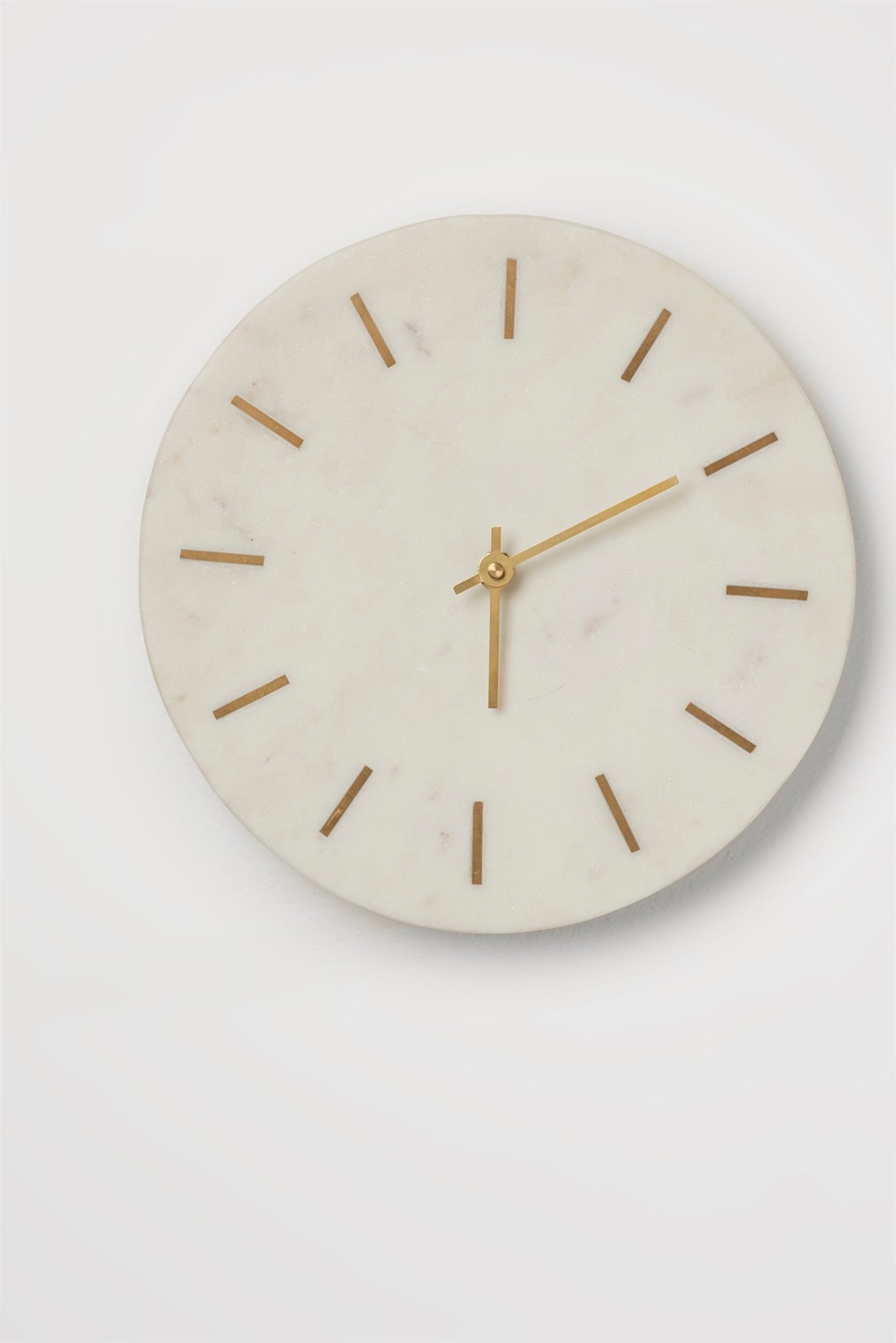 Marble Wall Clock w/ Gold Inlay