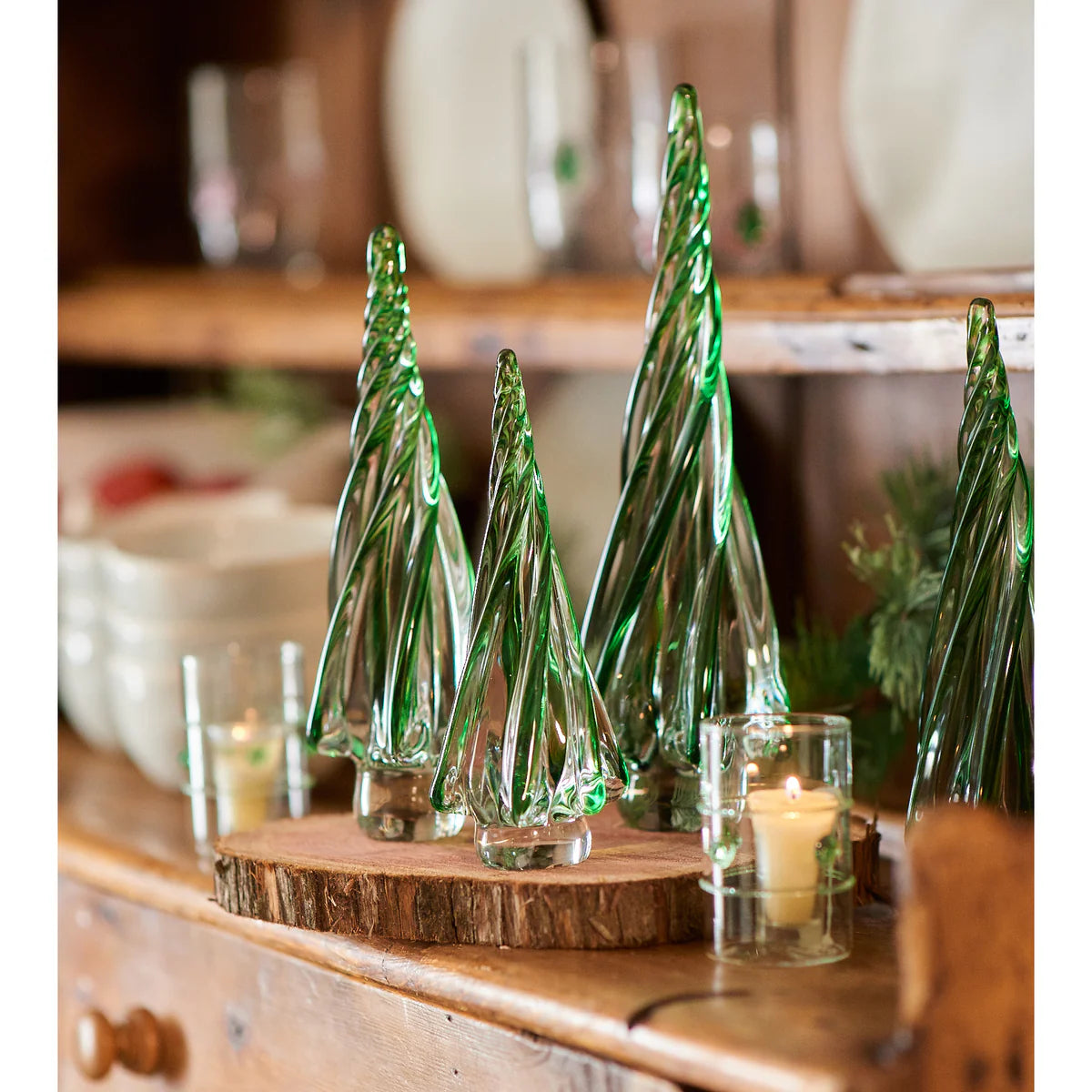 Holiday Glass Tree, Green/Clear