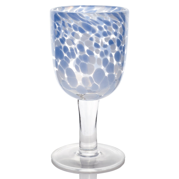 Torcello Spotted Rosa Wine Glass, Blue/White