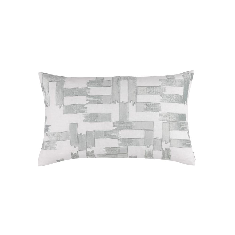 Capri Lg Rectangle Pillow White / Aquamarine 18X30