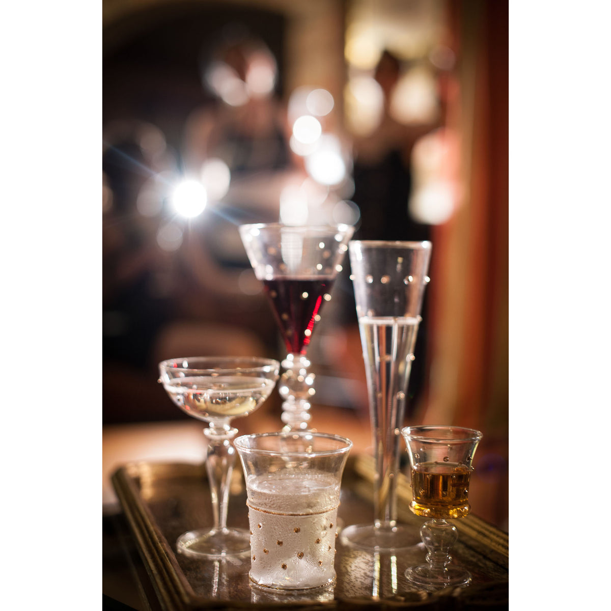 Gatsby Champagne Flute, Gold Dots2