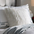 Coco Square Pillow White Faux Fur