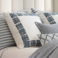 Andre Euro Border Pillow White Indigo