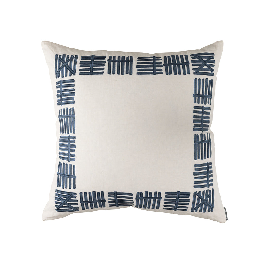 Andre Euro Border Pillow White Indigo