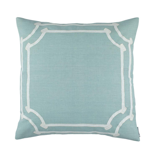 Angie Euro Pillow Spa Linen / White Linen Appliqué