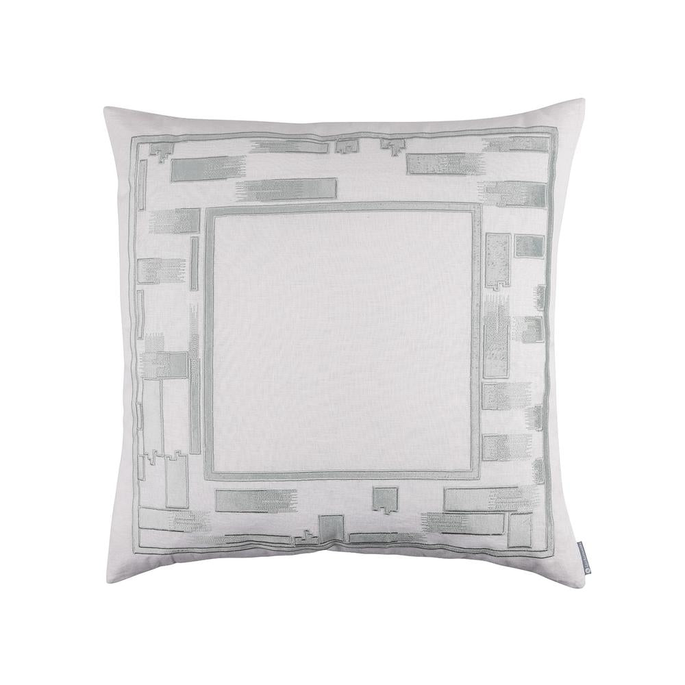 Capri European Pillow White / Aquamarine