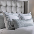 Capri European Pillow White / Aquamarine