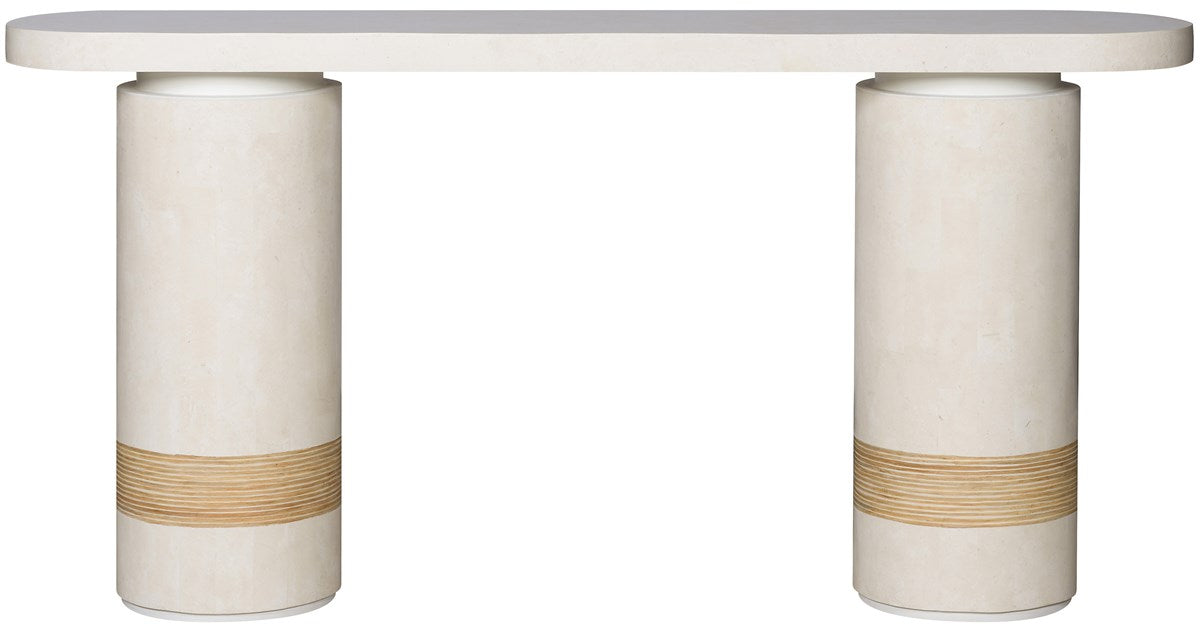 Vanguard's Alba Console Table White Agate, coastal console table, modern console table