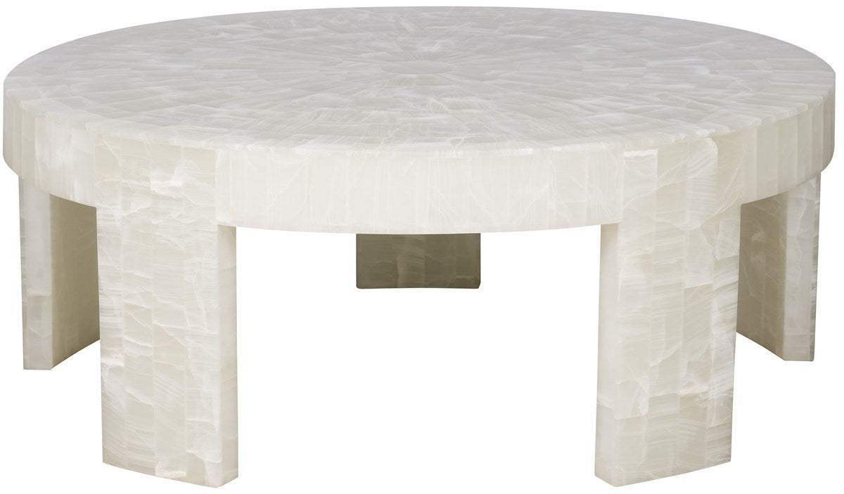 Meridian Round Cocktail Table Cloud Onyx