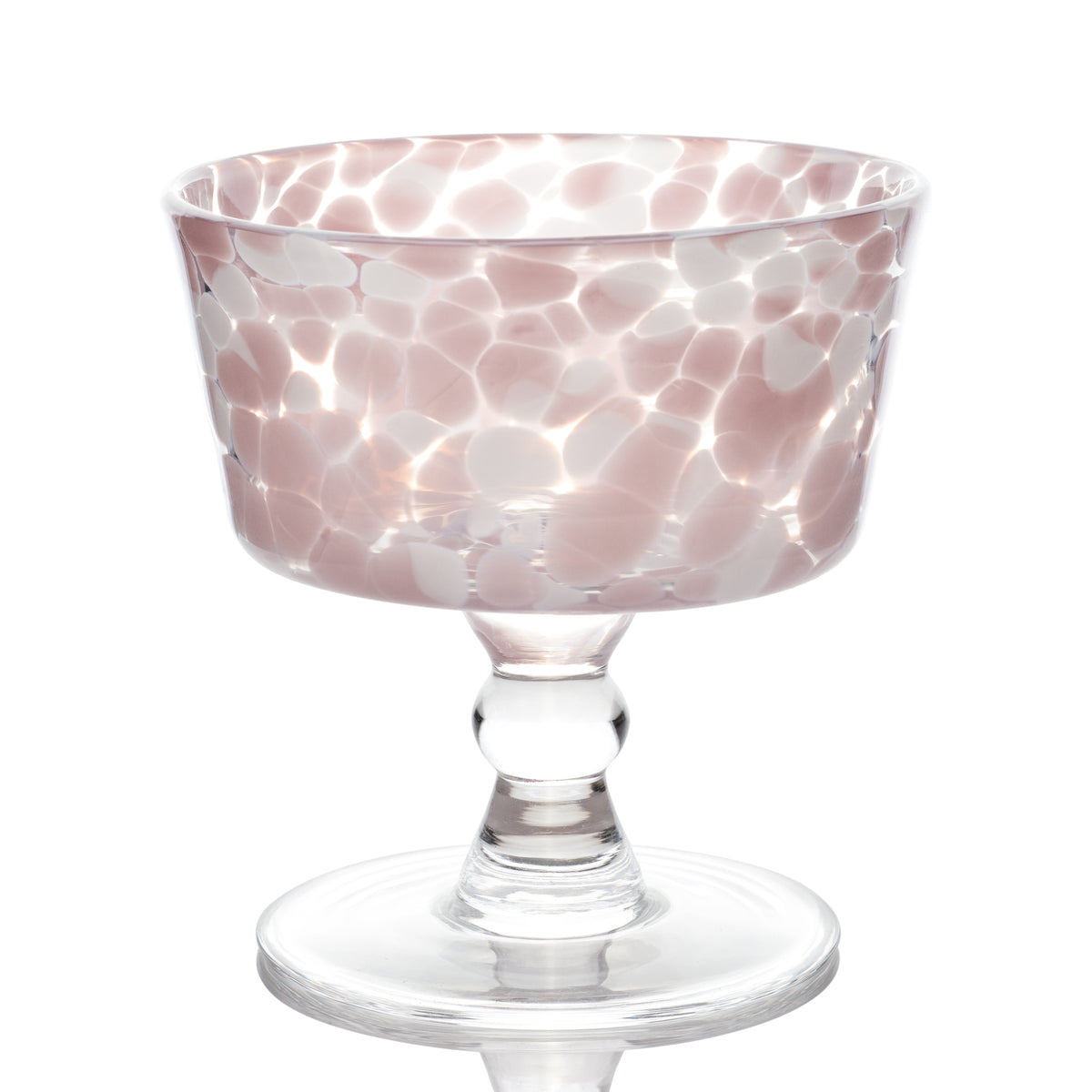 Torcello Spotted Rosa Dessert Coupe, Mauve/White