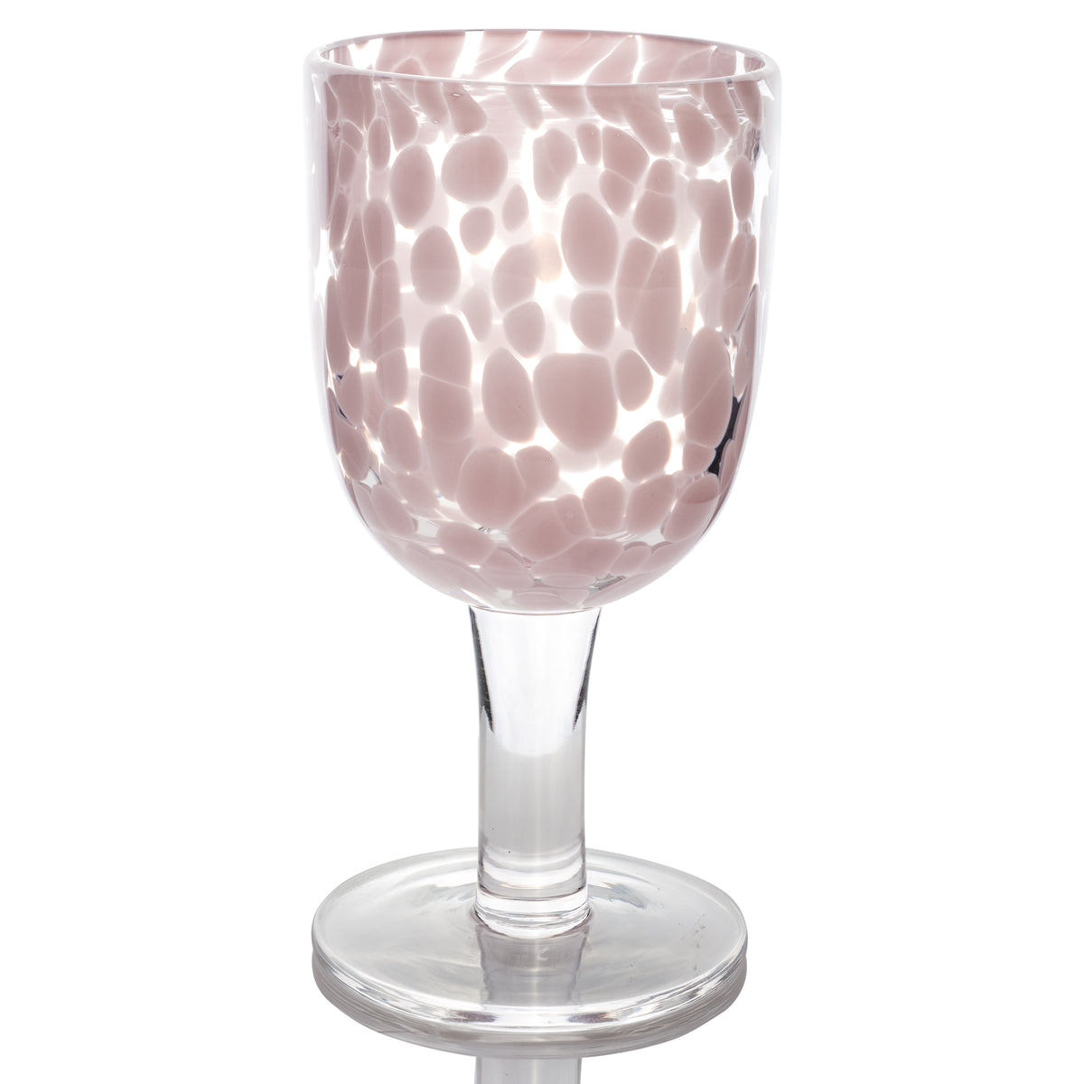 Torcello Spotted Rosa Wine Glass, Mauve/White