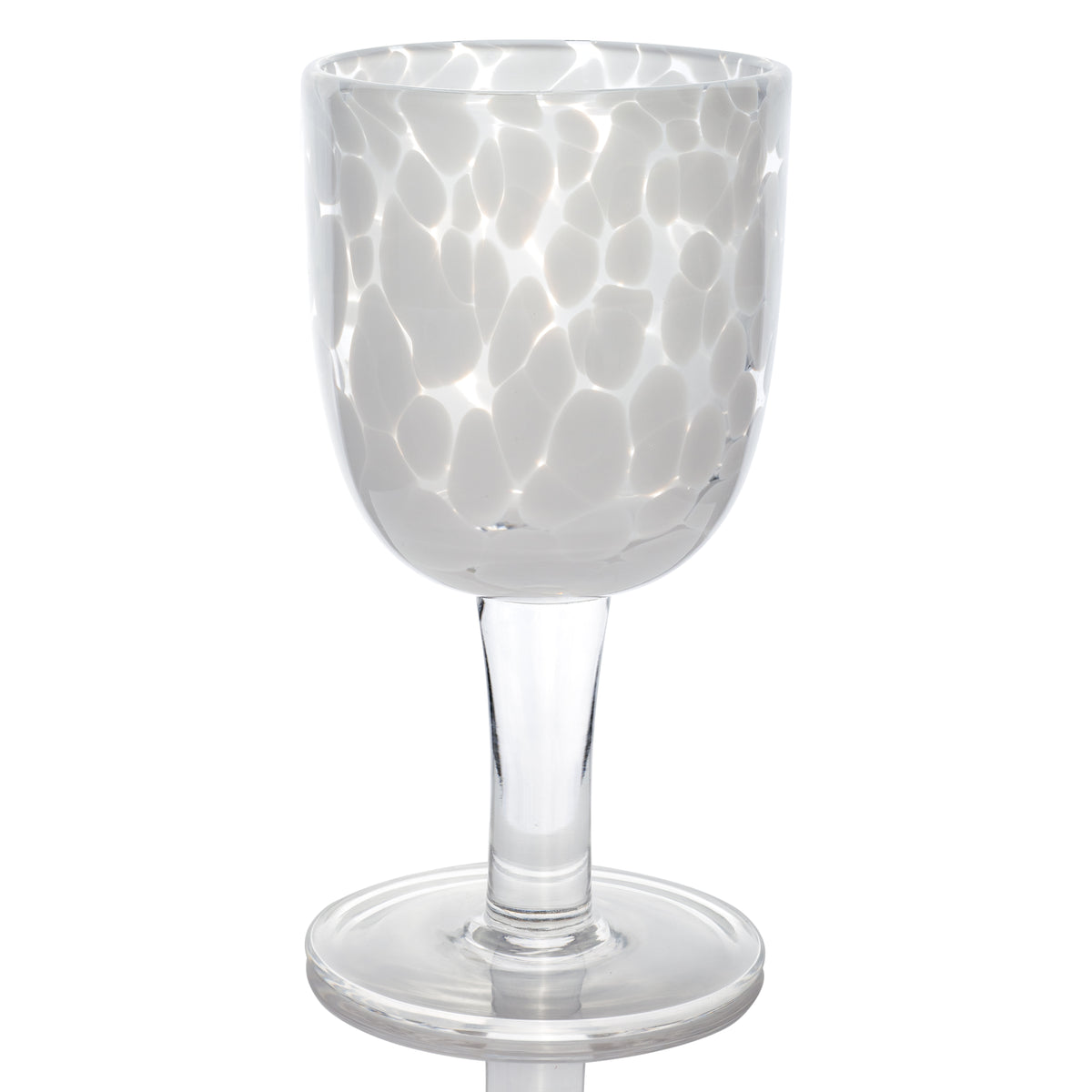 Torcello Spotted Rosa Wine Glass, White/Clear