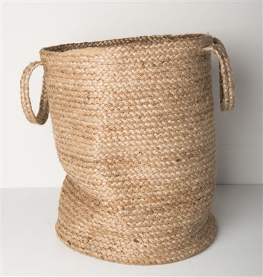 large woven basket with handles, storage basket, jute basket