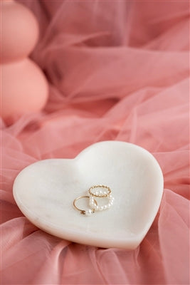 White Marble Heart Shaped Bowl