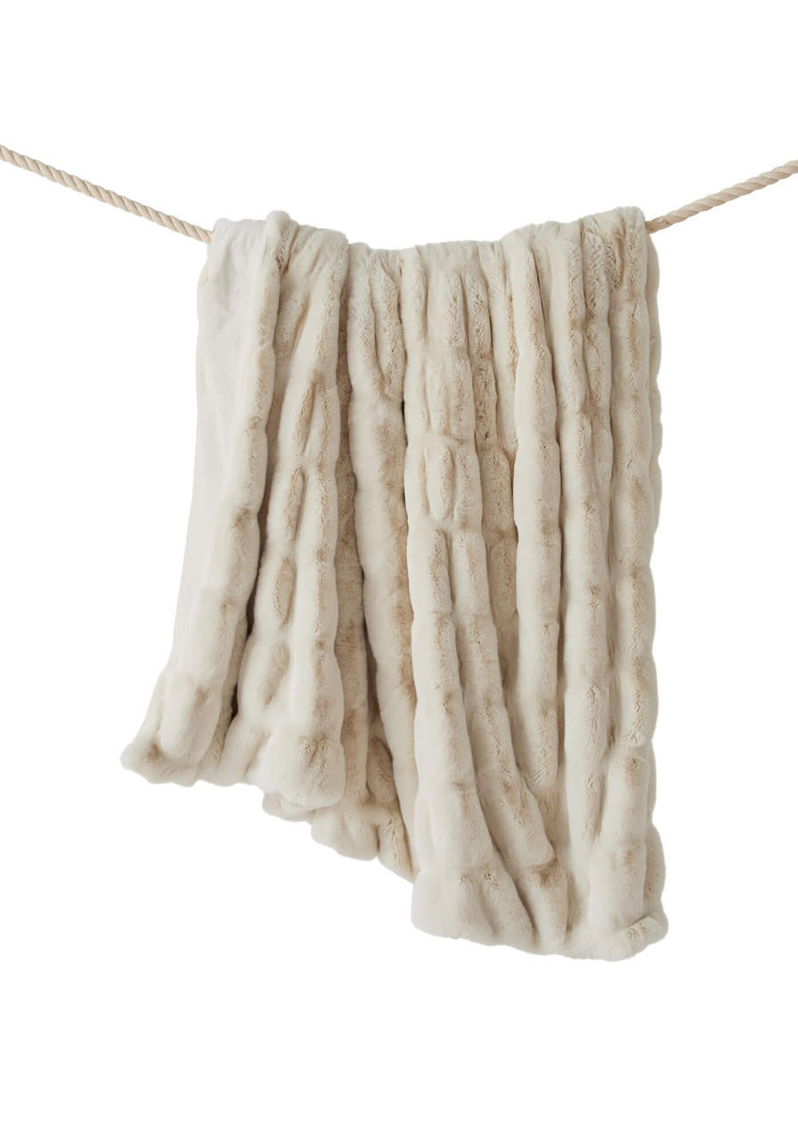 couture throws, faux fur, faux throw, beige faux fur