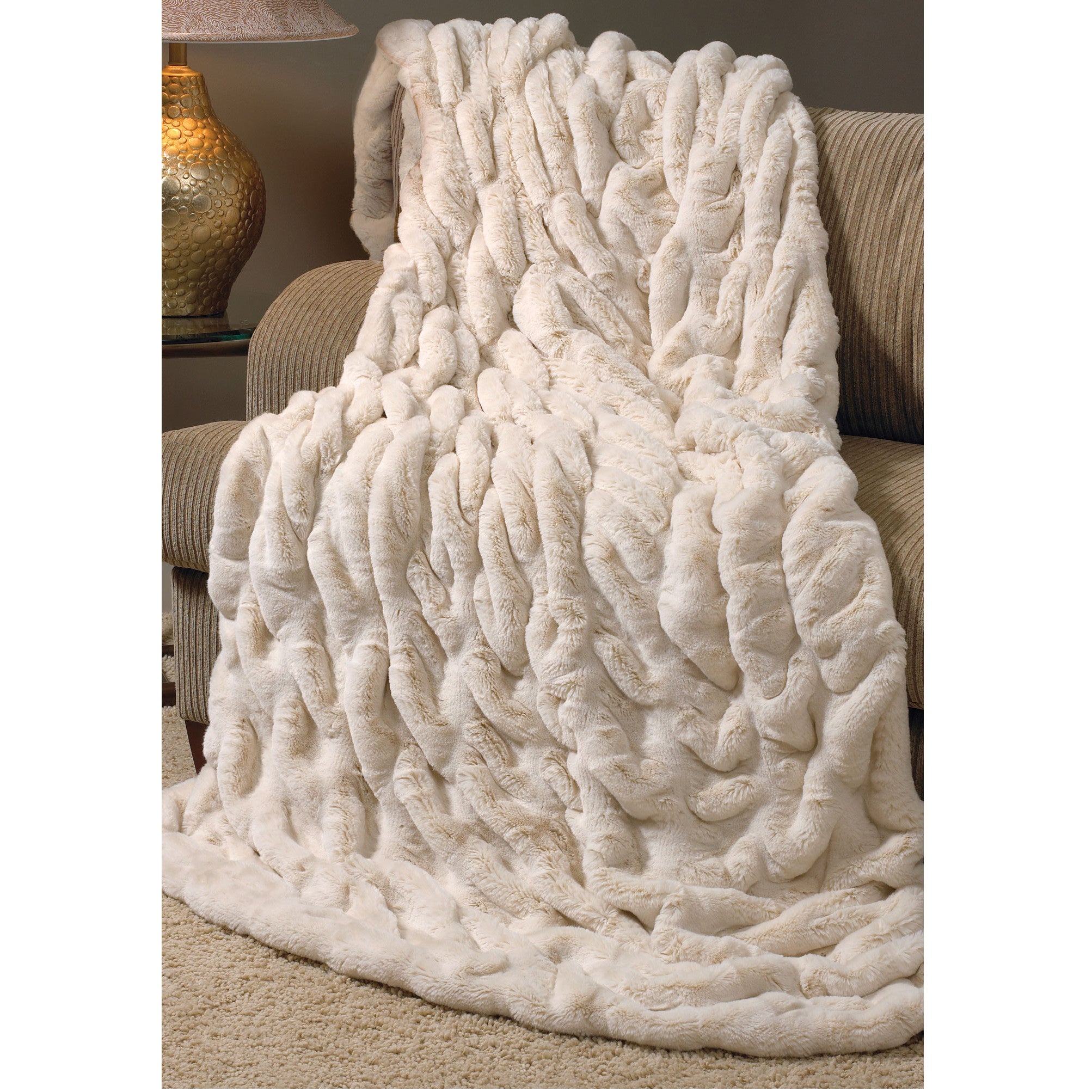 Ivory Mink Couture Faux Fur Throw - Villa Decor Design & Style